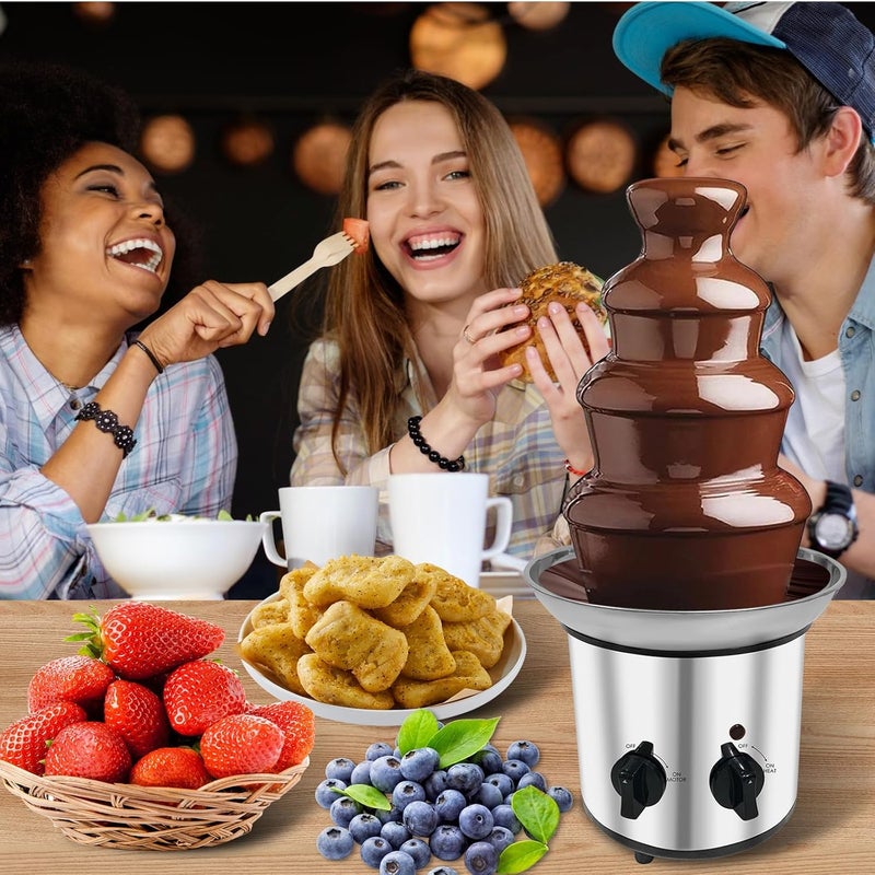 Ottapic Chocolate Fountain Machine Electric Chocolate Fondue Fountain Machine 4 Tier Stainless Steel 4-Pound Capacity for Chocolate, Butter, Cheese - Image 4